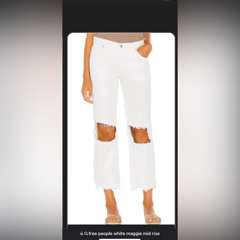 FREE PEOPLE WHITE MAGGIE JEANS